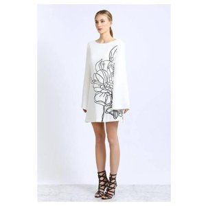 NWT Elliatt Embroidered Flower Bell Sleeve Dress